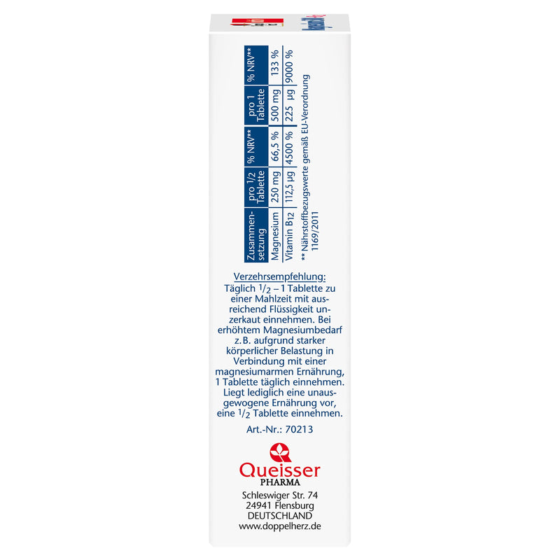 Doppelherz Magnesium 500 + B12 2-Phase - High dosage with 500 mg magnesium per depot tablet - 30 tablets 30 pieces (pack of 1) - NewNest Australia