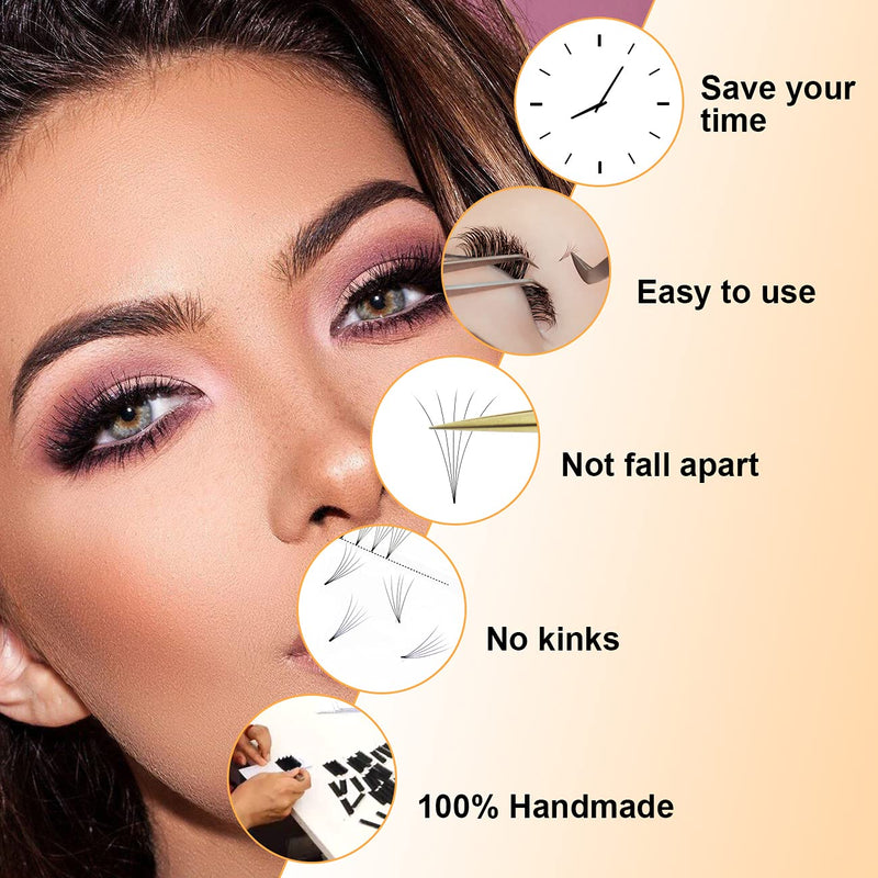 Premade Fan Volume Lash Extensions 3D 0.07C 10mm Russian Pre Made Fan Lashes | 3D 4D 5D 6D 0.07/0.10 C/D Curl 8-15mm | Long Lasting | Easy Application（3D 0.07C 10mm） 10 mm 3D-0.07C- Curl - NewNest Australia