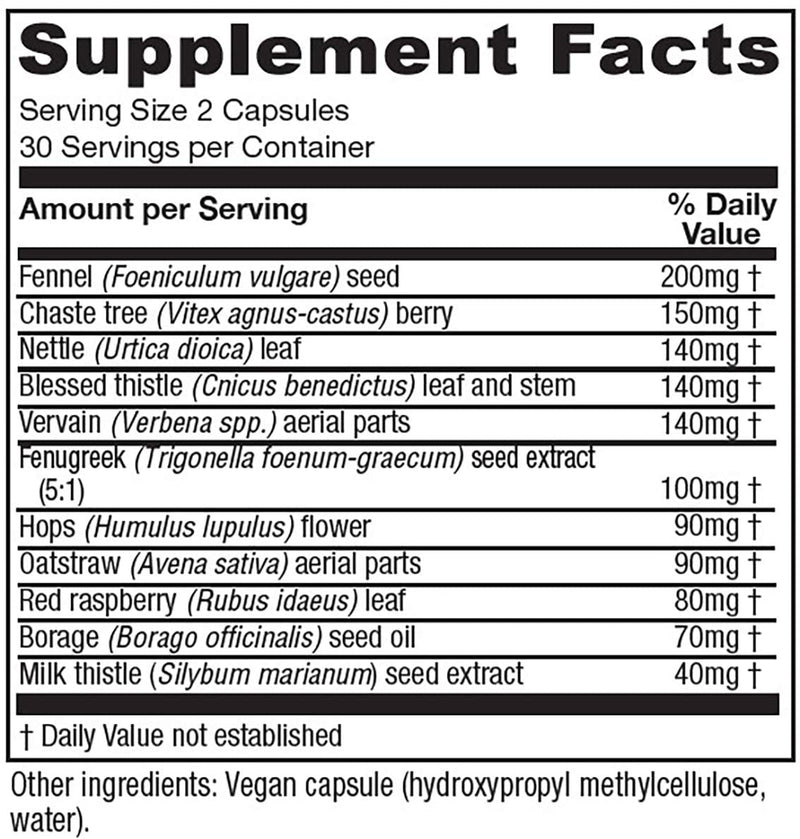Vitanica LactationBlend, Lactation Supplement for Increased Breast Milk Supply and Flow Organic Breastfeeding Support, with Fennel, Milk Thistle, Fenugreek and More, Non-GMO, Vegan, 60 Capsules - NewNest Australia