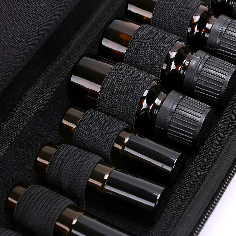 BTSKY 20 Bottles EVA Essential Oil Case, Can Hold 10ml, 10ml Rollers, 5ml - Durable Waterproof Hard Shell Essential Oils Carrying Bag Nail Polish Storage Organizer, Black(Essential Oil not Included) - NewNest Australia