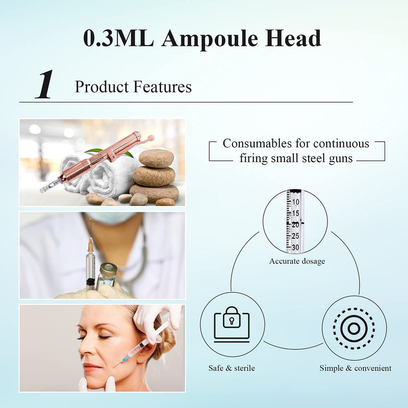 5pcs 0.3ml Ampoule Head, Hyaluronic Pen Accessory Ampoule Head Needle Head Massage Atomizer Beauty Machine Pen for Lifting Lip Anti Wrinkle Skin Care Tool - Restore Elastic Skin (1#) - NewNest Australia