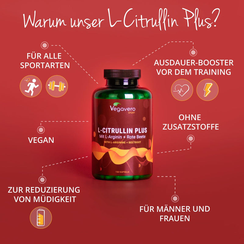 L-Citrulline Malate | High Dosage: 2000 Mg Citrulline | With L-Arginine Base + Beetroot | Fermentation | Pre Workout | Laboratory Tested | Vegan - No Additives | German Production By Vegavero - NewNest Australia