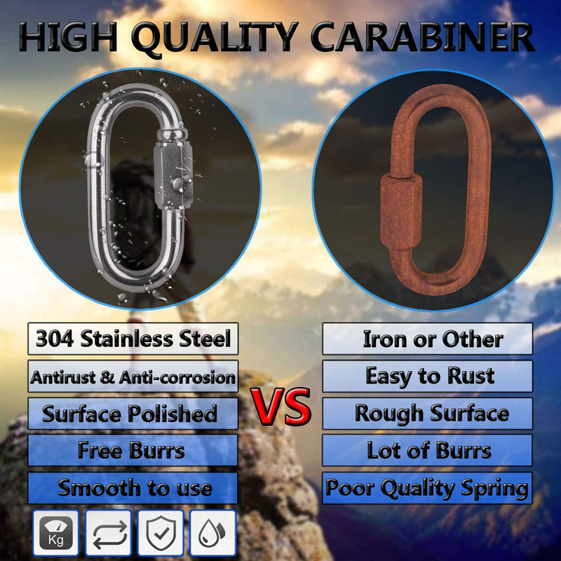 Quick Link, Ekunbuy 304 Stainless Steel Heavy Duty Locking Clips Chain Connector Repair Link Buckle for Swing Outdoor Camping 1.45inch(m3.5)-18pcs - NewNest Australia