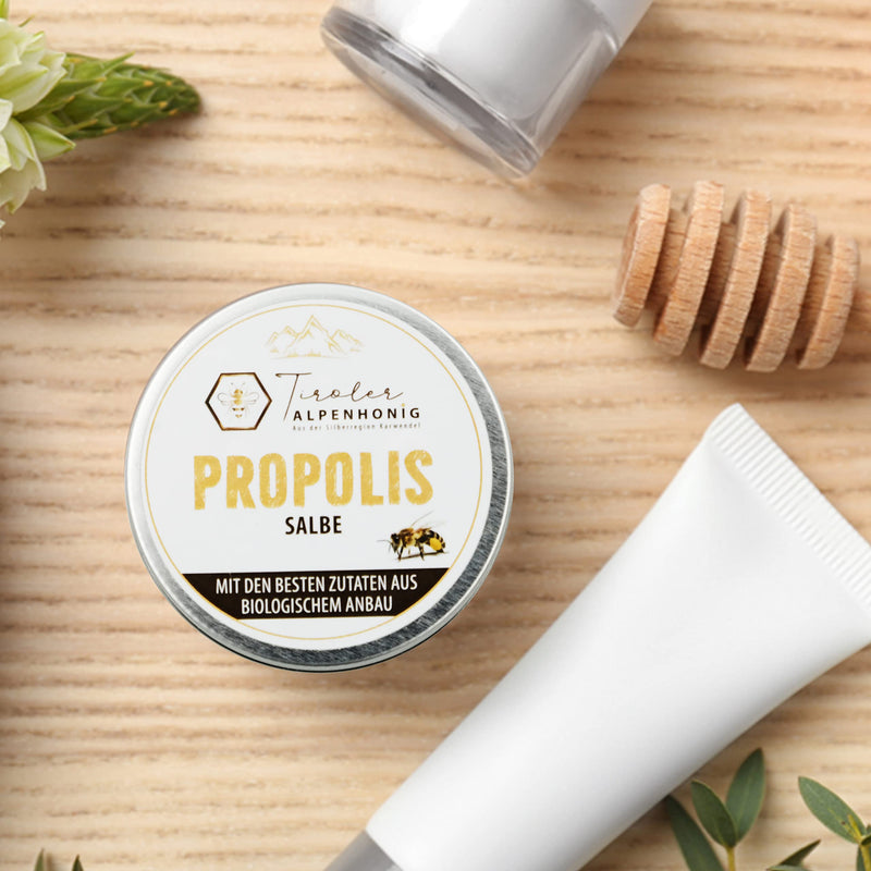 Propolis ointment with beeswax, olive oil, propolis tincture and shea butter. Ointment (40g) from Tyrolean Alpine honey made in the Tyrolean mountains. - NewNest Australia