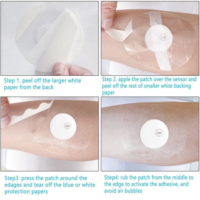 Pack Of 20 Freestyle Libre 3 Plasters, Libre Patch Sports Plasters For Freestyle Libre 2 3 Sensor, Transparent, Without Glue In The Centre, Self-Adhesive, Waterproof And Skin-Friendly, 14 Days - NewNest Australia
