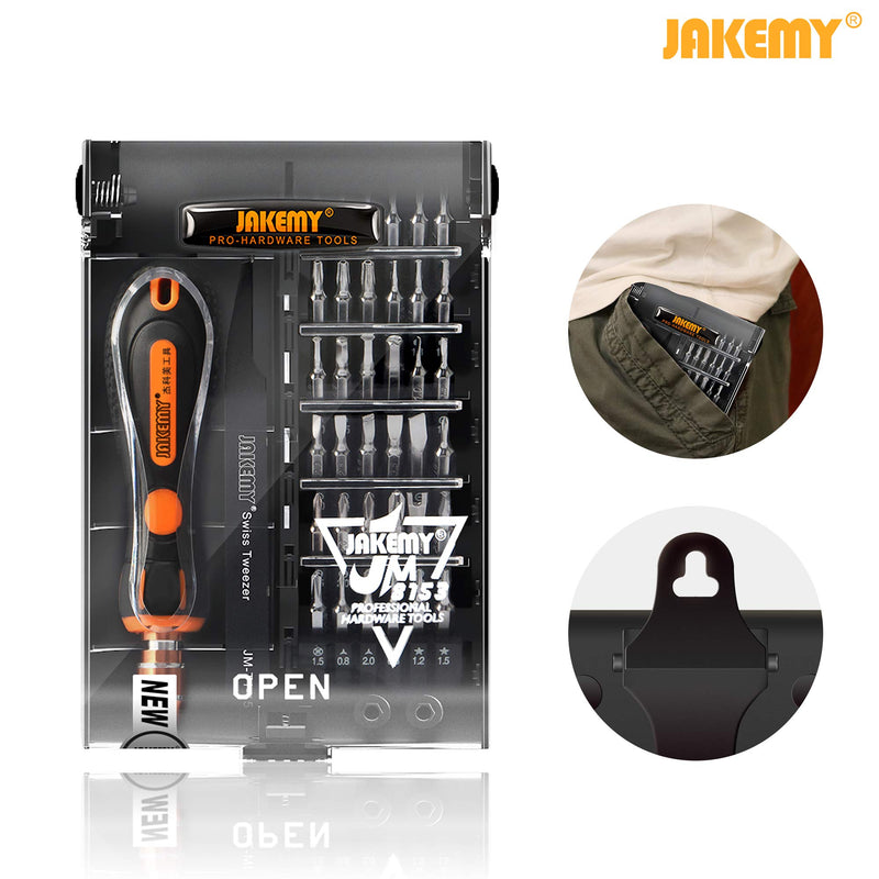 Jakemy 39 in 1 Screwdriver Set Precision Repair Tool Kit with 36 Magnetic Driver Bits Screwdriver Kit for iphone 11/X/8/7 Plus Cell Phone Macbook Laptop PC Black 8153-JM - NewNest Australia