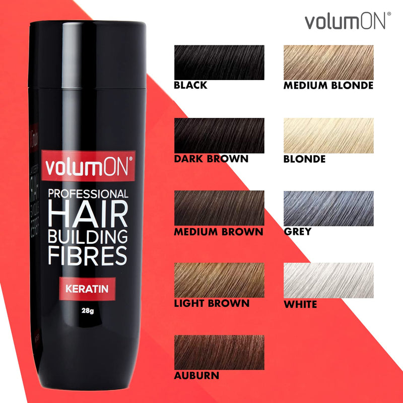 Hair Fibres x2 VOLUMON Keratin Hair Building Fibres for Thinning Hair - Instantly Conceals Thinning Areas for Fuller Thicker Hair - For Men & Women 28g x2 (Auburn) Auburn - NewNest Australia
