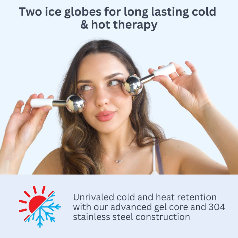 Ice Globes for Facials by Eli with Love - 360 Rotating Unbreakable Steel Ice Globes with Carry Case - Professional Esthetician Supplies - Ice Roller for Face and Eyes - Ideal Skincare Tool for Facials - NewNest Australia