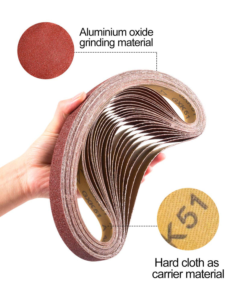 S SATC Sanding Belts 1×30-Inch Sanding belt Belt Sander Belt Sander Paper, (4 Each of 60, 80, 120,150,240,400 Grits) Aluminum Oxide 24PCS 24PCS 1x30inch Sanding Belt - NewNest Australia