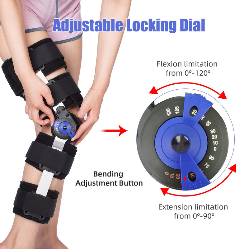 Tairibousy, Knee Brace Adjustable Knee Brace Stabilization Rom Post-Op Knee Immobiliser Adjustable Knee Immobiliser With Side Leg Stabilizers For Meniscus Tears (Additional Shoulder Strap) - NewNest Australia