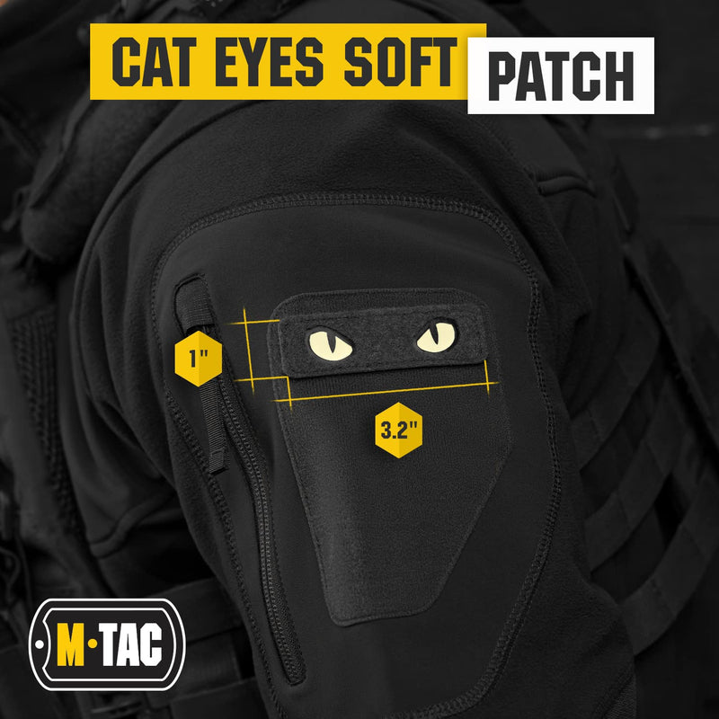 M-Tac Cat Eyes Soft Patch - Tactical Morale Patch for Military Gear - Army Combat Hook and Loop Patches Black/GID - NewNest Australia