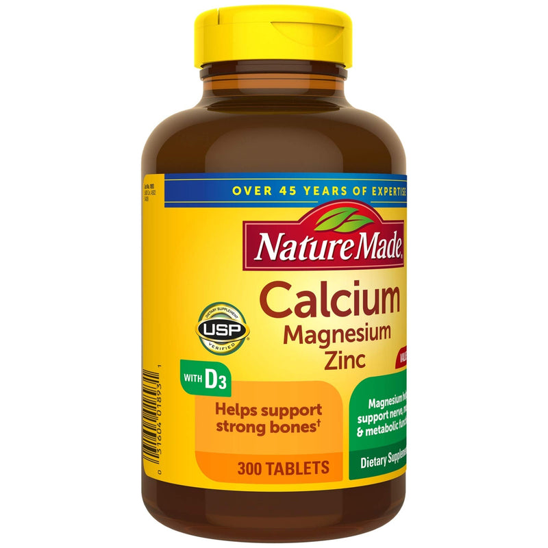 Nature Made Calcium, Magnesium Oxide, Zinc with Vitamin D3 helps support Bone Strength, Tablets, 300 Count - NewNest Australia