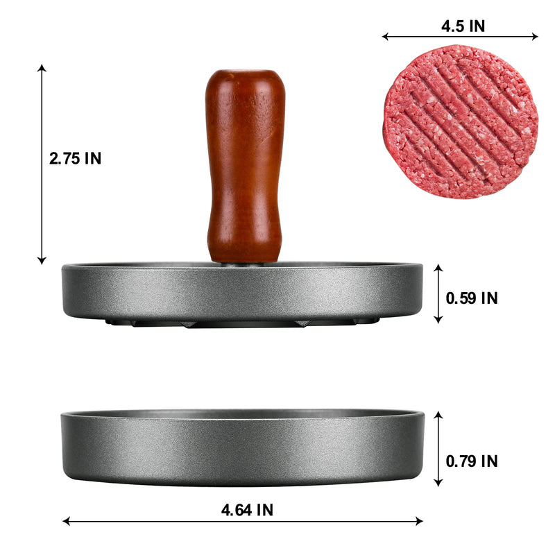 PIQUEBAR Burger Press Patty Maker Stainless Steel Hamburger Mold Non-Stick with 100 Patty Papers - NewNest Australia
