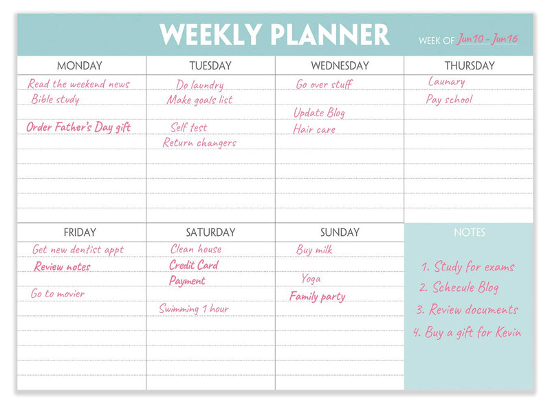 Weekly Planner Notepad - Tear Off Planning Pad with Daily Schedule & Calendar, 52 Sheets, 100gsm Paper, Undated Weekly To Do List Notepad, 10x7 in 10"x7" - NewNest Australia