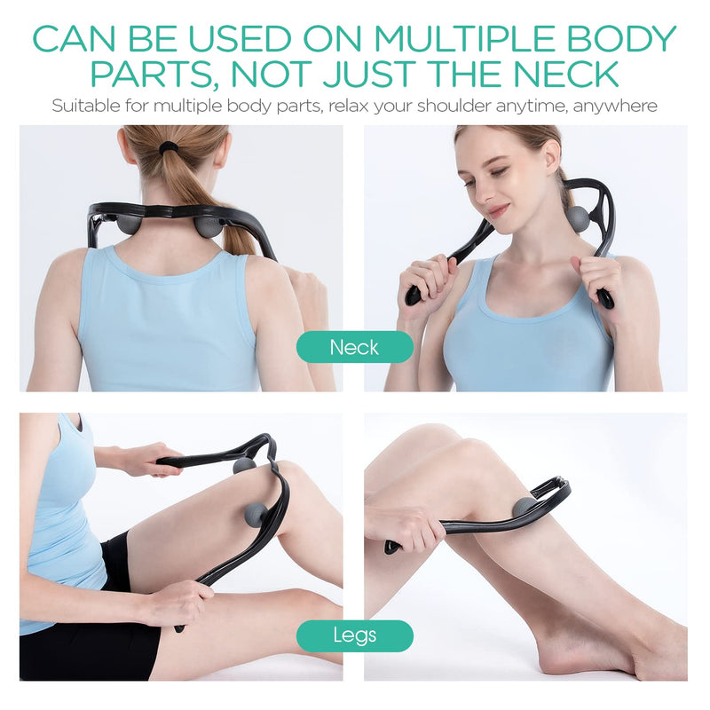 VOYOR Neck Massager Shiatsu Deep Tissue Dual Trigger Point Shoulder Massager for Pain Relief, Ergonomic Handle Design, Lightweight & Portable MS110 - NewNest Australia