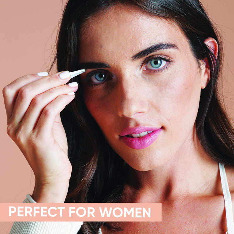Sensica Tweezers with Led Light - Professional Precision Stainless-Steel Slant Tip Tweezers for Daily Grooming of Eyebrows, Nose Hairs, Upper Lip and More - Perfectly Aligned for Easy Accurate Use - NewNest Australia