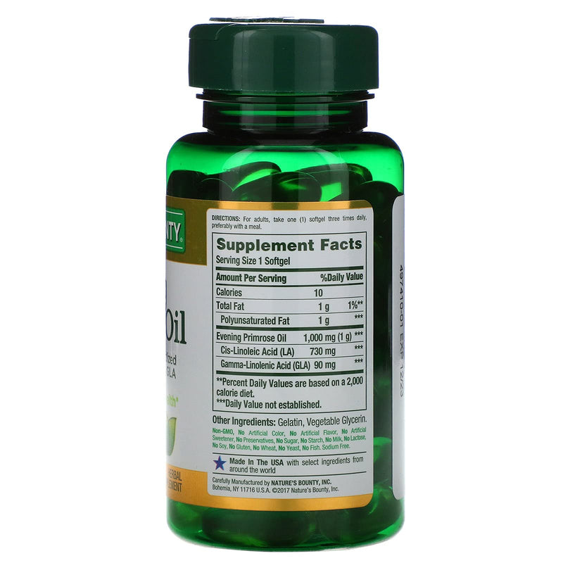 Nature's Bounty Primrose Oil Pills, 1000mg 60Ct - NewNest Australia