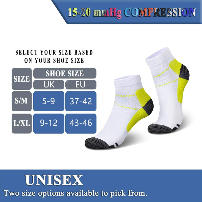 Compression Socks for Men & Women（7 Pairs）Plantar Fasciitis Socks for Pain Relief, Ankle Support & Foot Health Reduces Swelling & Heel Spur Pain, Recovery S-M MIX - NewNest Australia