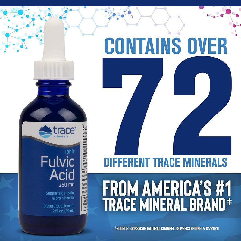 Trace Minerals Liquid Ionic Fulvic Acid | Supports Gut Health | Promotes Digestive Wellness | With Concentrace Supplement, 72 Ionic Trace Minerals, Keto, Dietary Supplement, Healthy Functions, Energy, pH Balance, Hydration | 2-Month Supply - NewNest Australia