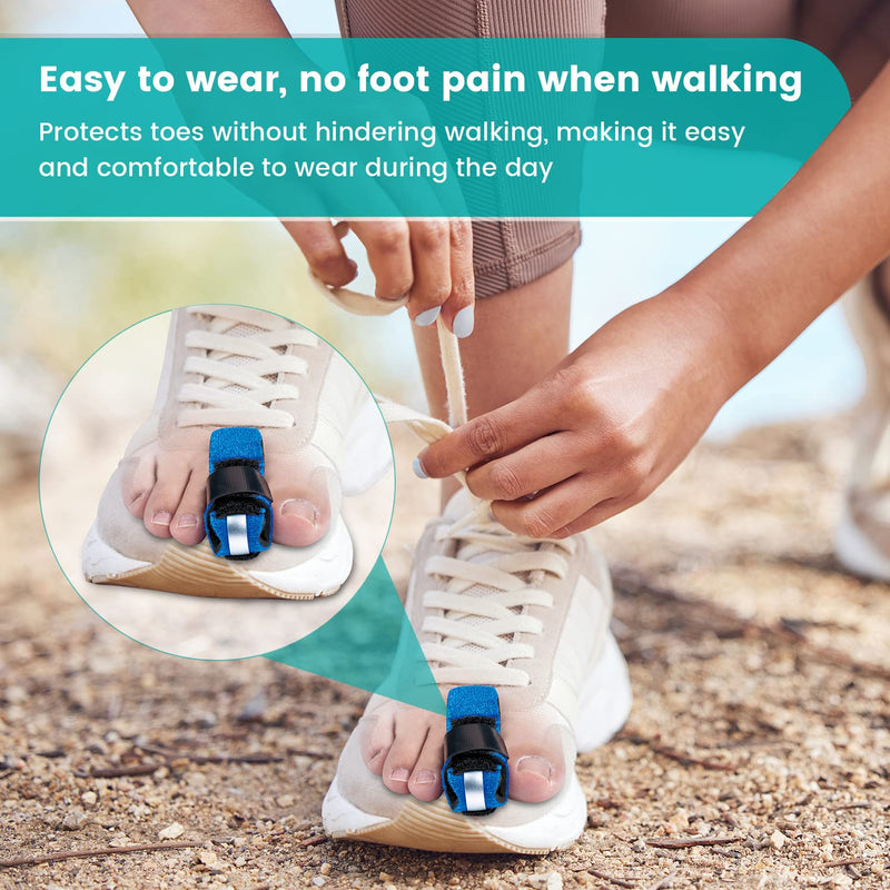 Toe Splint,U-Shaped Toe Corrector Brace, Toe Straightener of Adjustable Fixed Support,For Toe Injuries,Fractures,Sprains,Overlapping Toe,Hammer Toe,Claw Toe,Crooked Toe,Fits Men And Women - Blue - NewNest Australia