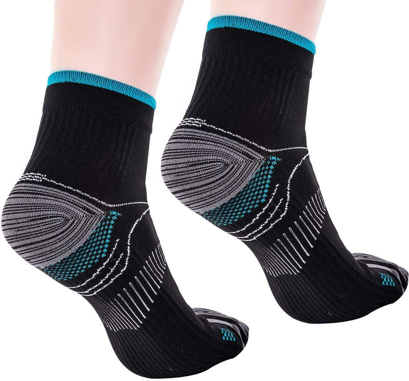 Compression Socks for Women & Men-Upgraded Sport Plantar Fasciitis Arch Support- Low Cut Compression Foot Socks Best for Athletic Sports, Running, Medical, Travel, Pregnancy (6 Pairs) Black S-M - NewNest Australia