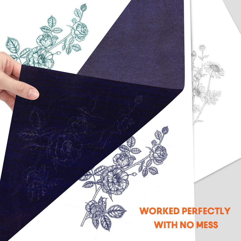 Blue Carbon Paper for Tracing Graphite Transfer-Paper - PSLER 110 Pcs Graphite Paper for Tracing Drawing Patterns on Wood Projects Canvas Fabric Artist Lettering Sketch Drawing A4 Size 8.5 X 11 Inch 110PCS Blue - NewNest Australia