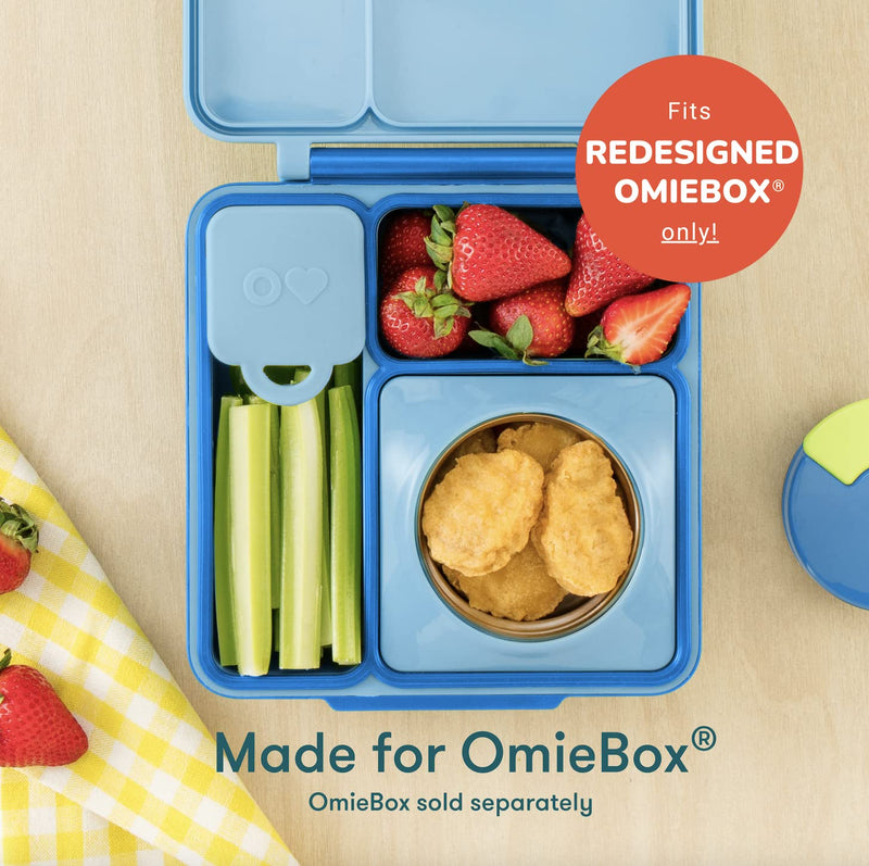 OmieBox (2 pack) Leakproof Dips Containers To Go, Salad Dressing Container, Condiment Container with Lids - Food Safe Silicone - 4 ounces (Blue/Lime) Blue/Lime - NewNest Australia