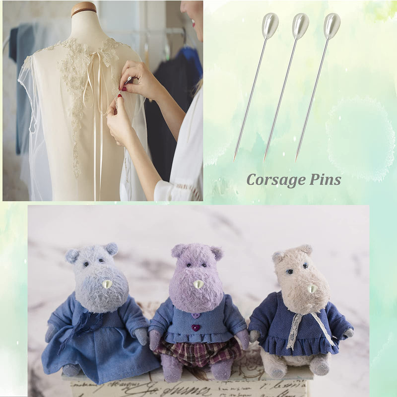 Corsage Pins, Teardrop Pearl Sewing Pins, Long 2inch Straight Sewing Wedding Bouquet Pins for Wedding, Jewelry DIY Decoration, Quilting and Craft (100Pcs, Pearl White) 100pcs, Pearl White - NewNest Australia