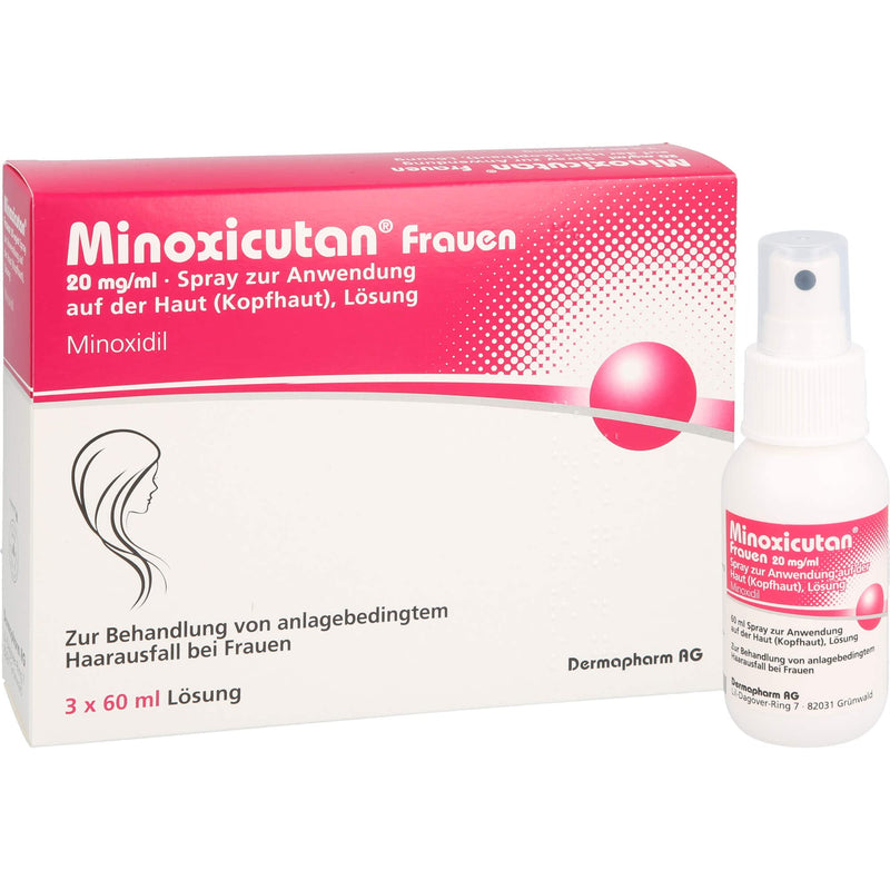 Minoxicutan Women 20 mg/ml Spray 3X60 ml for Full Hair - Stops hair loss, promotes natural hair growth - NewNest Australia