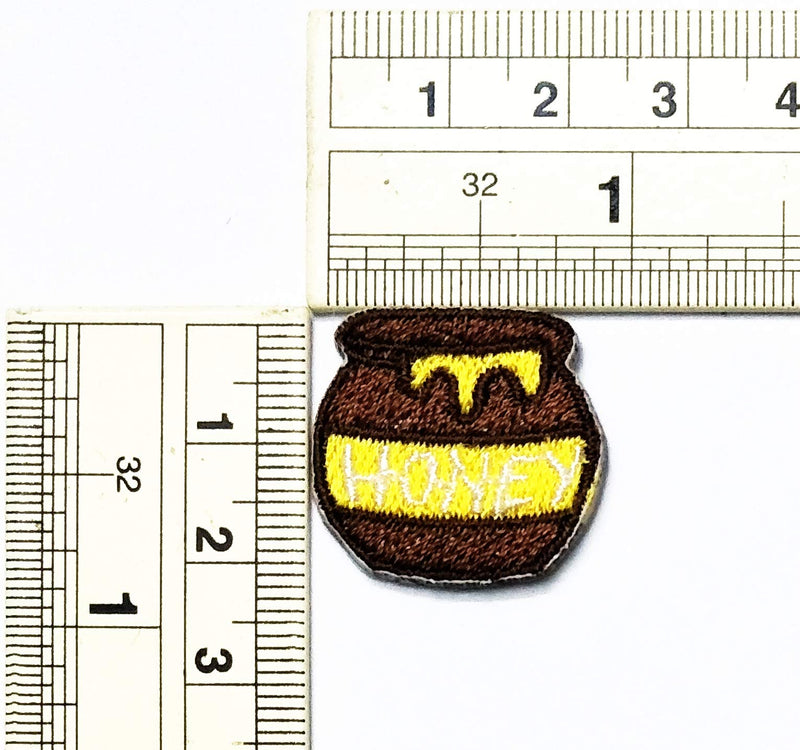 Umama Patch Set of 3 Mini Brown Honey Jar Applique Patch Cute Honey Bee Embroidered Iron On Patches Craft Decorative Repair Logo Fabric Jeans Jackets Shoes Caps Bags - NewNest Australia