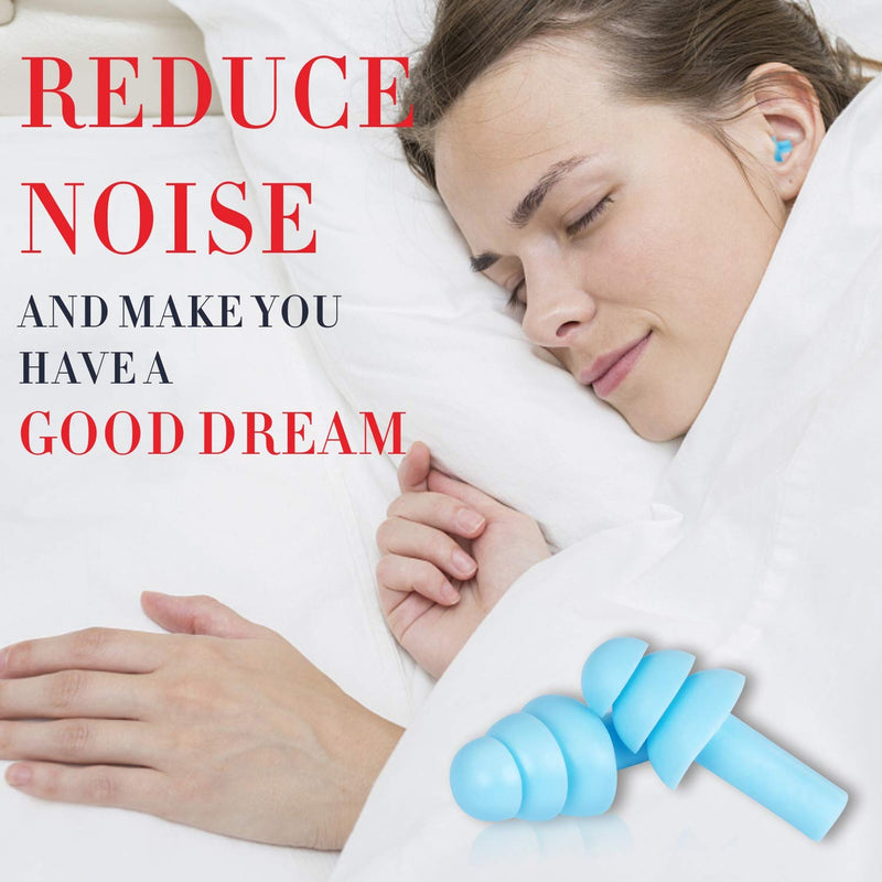 Reusable Silicone Ear Plugs - 3 Pairs - Snr 31 Waterproof Soft Hypoallergenic - Comfortable Noise Canceling Ear Plugs For Sleeping And Airplane With Travel Bag - NewNest Australia