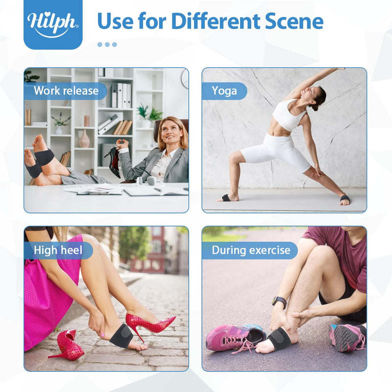 Hilph Copper Arch Bandages Plantar Fasciitis Pain Bandage Foot Brace Metatarsal, Compression Padded Bandages for Pain Relief and Sore Flat Feet, Heel Spurs, High Arch (1 Pair) Gel - NewNest Australia
