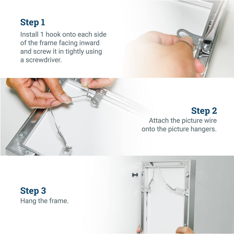 Metal Frame Euro D-Ring Picture Hangers for Metal Frames - 12 Pack - for Open-Type Frame Channels - NewNest Australia