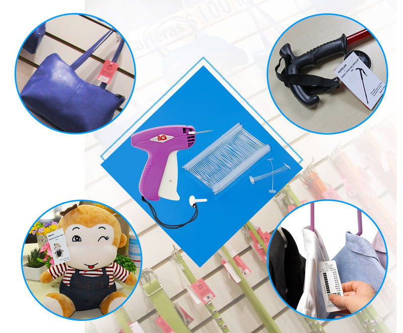 PAG Standard Tagging Gun Price Tag Attacher Gun for Clothing with 5 Needles and 2000 2" Barbs Fasteners, Purple - NewNest Australia