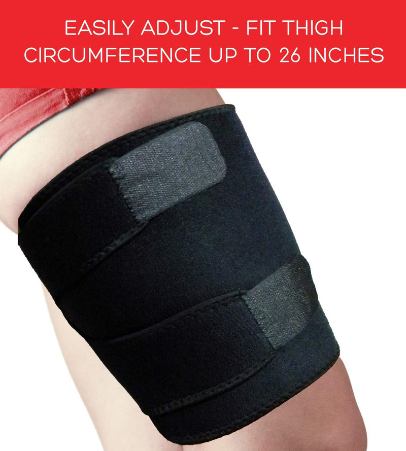 Stone and Clark Adjustable Thigh Brace Support, Quadriceps Support and Thigh Wraps for Men and Women. Unisex Breathable Neoprene Non-Slip Velcro Hamstring Compression Sleeve by - NewNest Australia
