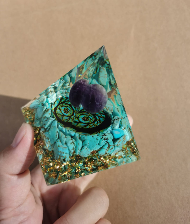 ycyingcheng Moonstone Crystal Orgone Pyramid Ogan, Crystal Energy Tower Nature Reiki Chakra Crushed Stone Jewelry Flower of Life, Pyramid Ogan Crystal Energy Tower Nature Reiki Chakra Crushed Stone Z - NewNest Australia