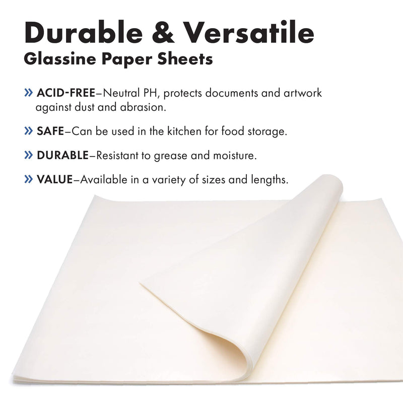 Acid-Free with a Neutral PH | Protects Art & Photographs | Glassine Paper Sheets | 36" x 10 Yards | by Paper Pros - NewNest Australia