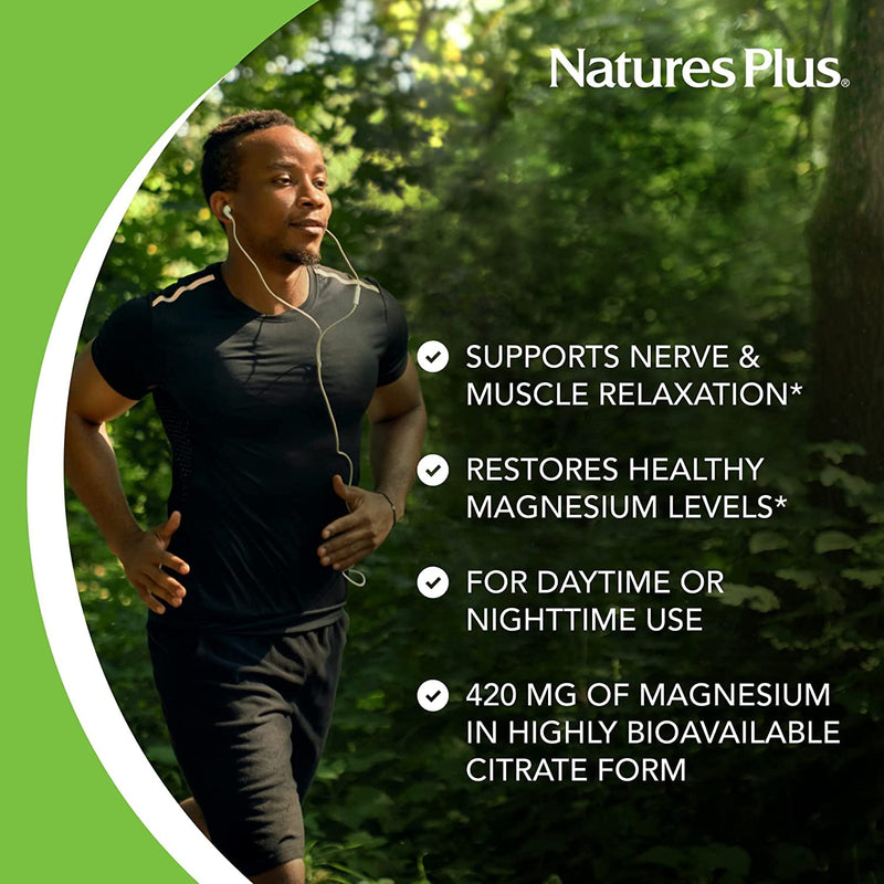 NaturesPlus KalmAssure Magnesium Supplement - 420mg Highly Bioavailable Natural Magnesium Citrate - Energy and Stress Relief for Mind and Body - Vegan, Gluten Free - 120 Capsules - NewNest Australia