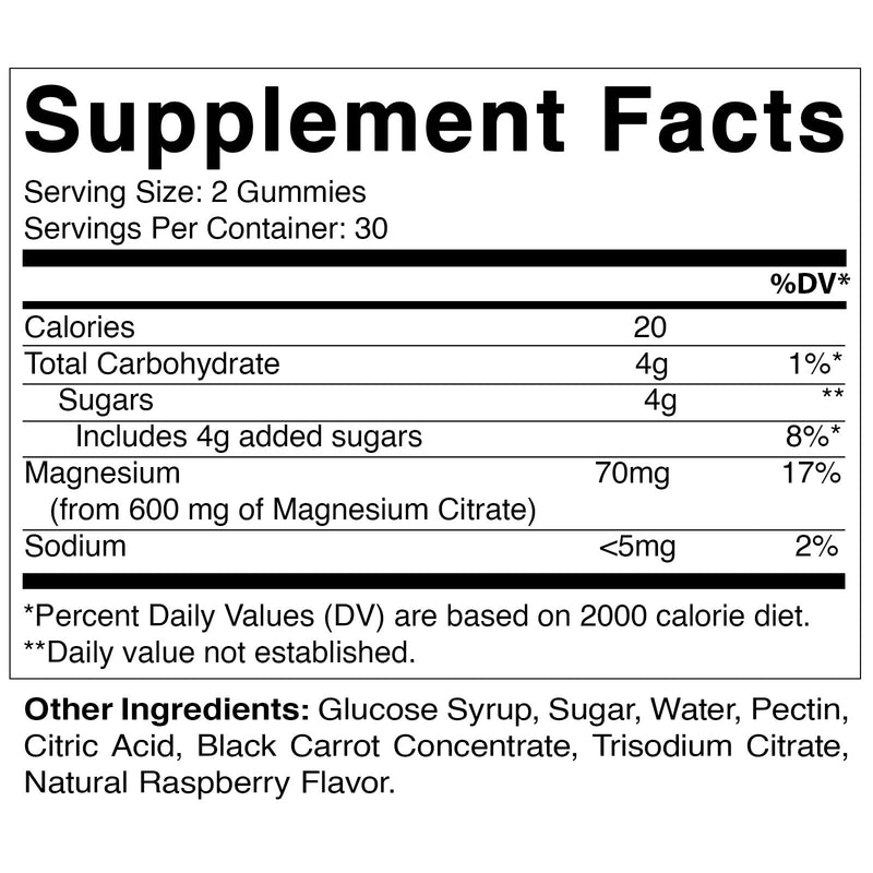 Vitamatic Magnesium Citrate Gummies 600mg per Serving - 60 Vegan Gummies - Promotes Healthy Relaxation, Muscle, Bone, & Energy Support (60 Gummies (Pack of 1)) 60 Count (Pack of 1) - NewNest Australia