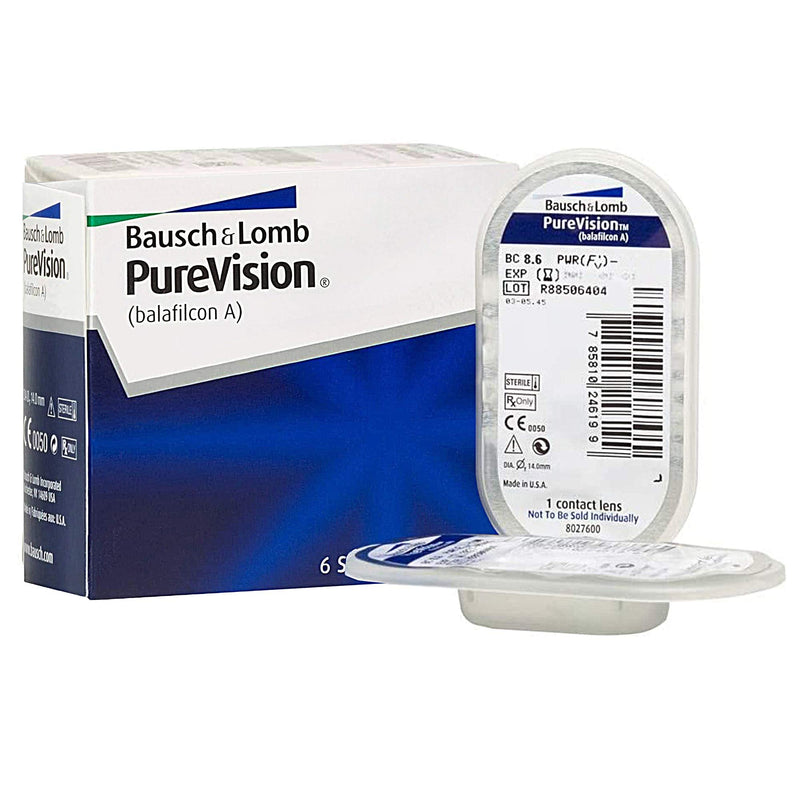 Bausch + Lomb PureVision monthly lenses, spherical contact lenses, soft, 6 pieces BC 8.6 mm / DIA 14 / -2.75 diopters 8.6 millimeters 14.0 millimeters - NewNest Australia