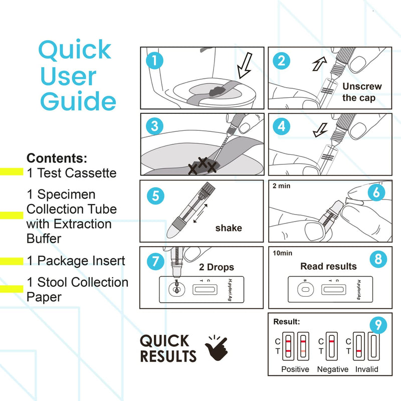 Accudoctor Helicobacter Pylori Test - Antigen Detection Self Test Quick Test Chair Test Kit Heliobacter Priori Check Autotest Home Test Self-Test Health Test - NewNest Australia