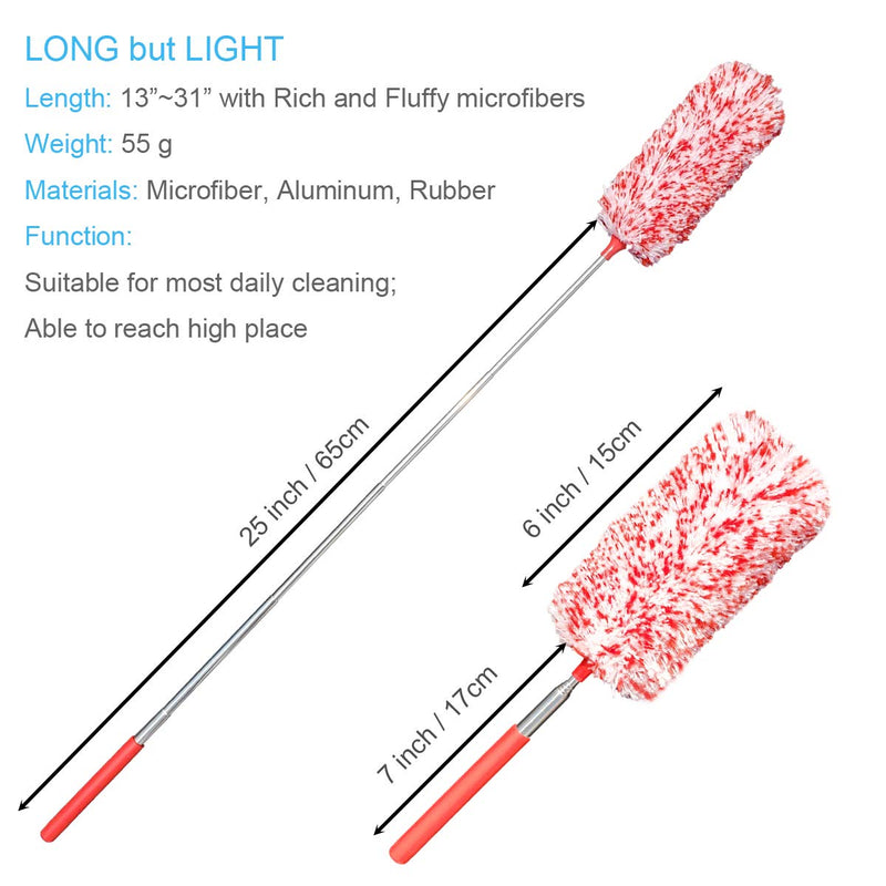 Tonmp 4 Pcs Microfiber Duster, Microfiber Hand Duster Washable Microfibre Cleaning Tool Extendable Dusters for Cleaning Office, Car, Computer, Air Condition, Washable Duster - NewNest Australia