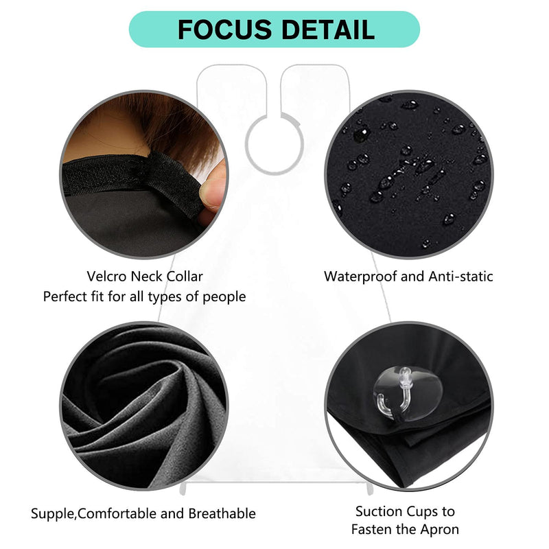 Beard Apron, Beard Bib for Shaving Haircut, Non-Stick Hair Catcher Grooming Cloth with 2 Suction Cups, Gifts for Men Black - NewNest Australia