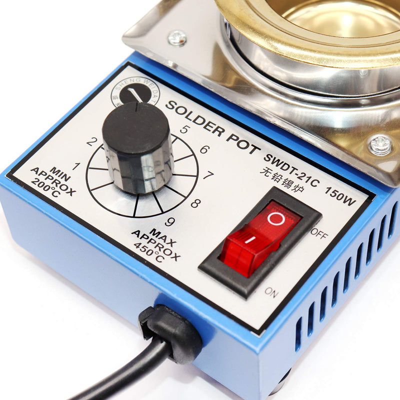 50mm 110V 150W Lead-Free Solder Pot with 500g Capactity & BGA Solder Paste Scraper for Welding and Soldering Bath - NewNest Australia