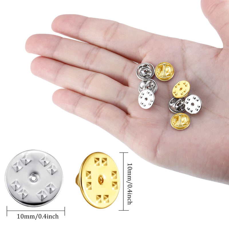 Brass Butterfly Clutch Badge Insignia Clutches Pin Backs Replacement (Gold, Silver, 50 Pieces) - NewNest Australia