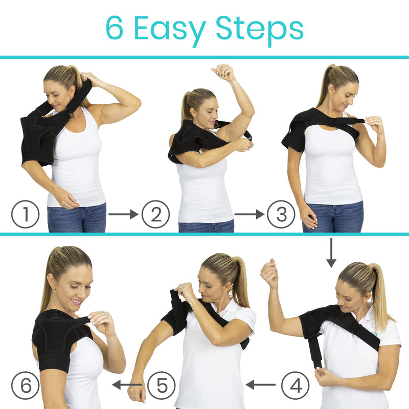 Vive Shoulder Stability Brace - Injury Recovery Compression Support Sleeve - for Rotator Cuff Injuries, Arthritis, Sprain, Dislocation, PT - Targeted Inflammation Pain Relief Black - NewNest Australia