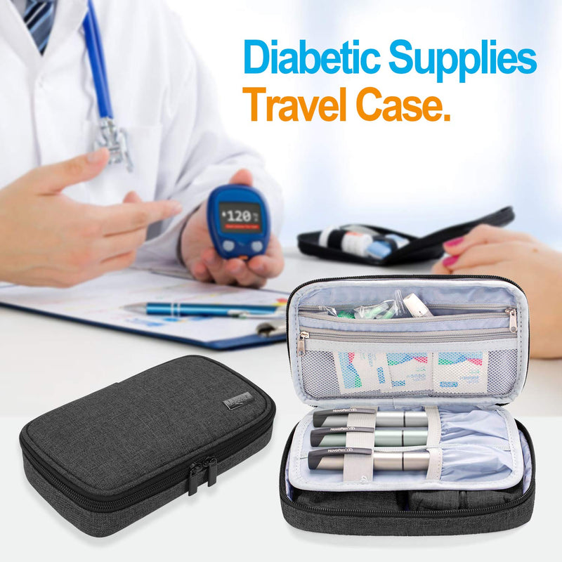 Luxja Diabetic Supplies Travel Case, Storage Bag for Glucose Meter and Other Diabetic Supplies (Bag Only), Black - NewNest Australia