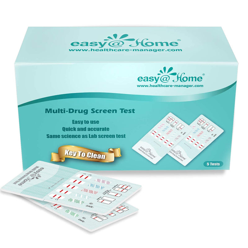 5 Pack Easy@Home 5 Panel Instant Drug Test Kits - Test Marijuana (THC), COC, OPI 2000, AMP, BZO - Urine Dip Drug Testing - #EDOAP-754 - NewNest Australia