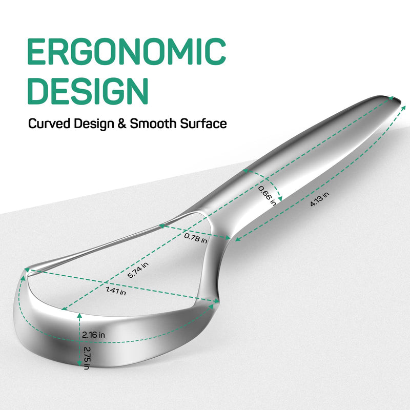 RONAVO Tongue Scraper with Travel Case, 2 Pack Tongue Cleaner for Oral Hygiene and Fresh Breath, 100% Stainless Steel Tongue Scrapers for Adults, Dentist Approved, Easy to Use and Clean Wider Tongue Scraper(silver) - NewNest Australia