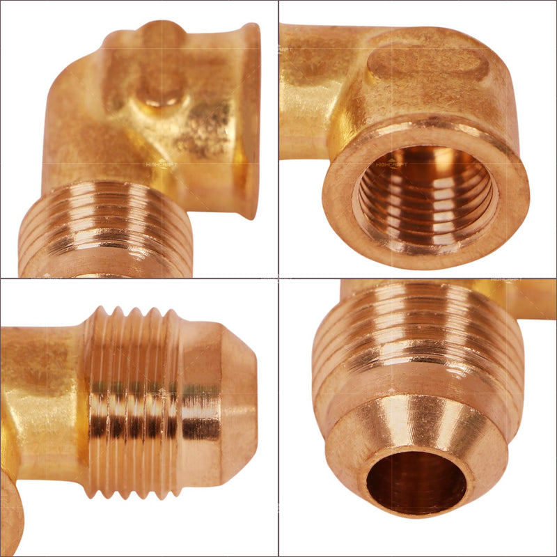 highcraft G50S-5812 Flare x Female Reducing 90° Elbow Pipe Fitting 5/8" O.D. x 1/2" FIP Brass - NewNest Australia